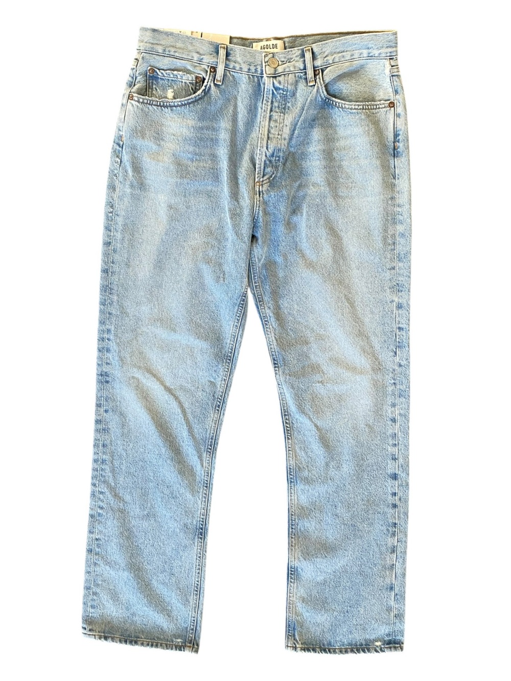 Agolde Lana Straight Leg Riptide Wash Lightly Distressed Jeans Sz 29 NWT - Picture 14 of 15